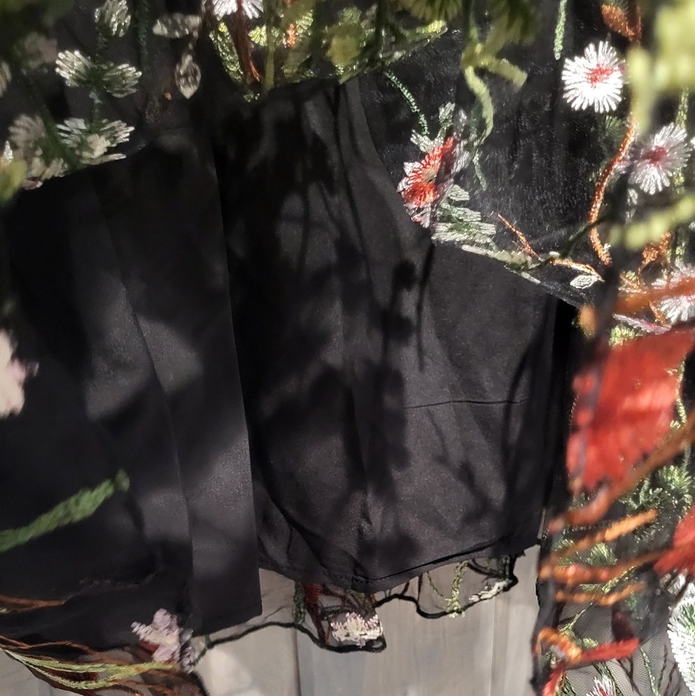 NWT Bloomchic Floral Embroidered Mesh Elastic Waist Dress Size 18/20 - Picture 6 of 12